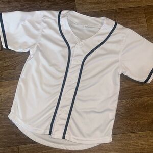 Kids White Baseball Shirt